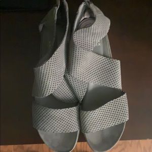 Eileen Fisher Gray Nubuck Sandals